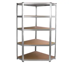 FIELDMANN FDR 1840R / Rohový kovový regál s 5 policemi / 90 x 40 x 180 cm