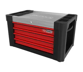 KS Tools PERFORMANCEplus P10TC černo-červená / Nástavec na dílenský vozík 4 zásuvky