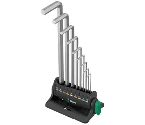 WERA 950/9 Hex-Plus 8 / sada úhlových klíčů / metrická / chromovaný držák / 10 dílný