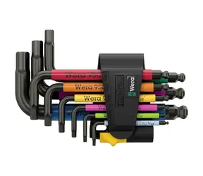 WERA 950/9 Hex-Plus Multicolour Imperial 3 / Sada úhlových klíčů / palcové / BlackLaser / 9 dílný