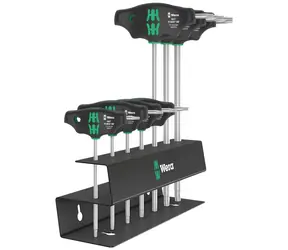 WERA 467/7 TORX HF Set 2 / sada šroubováků s příčnou rukojetí TORX s přidržovací funkcí / 7 dílný