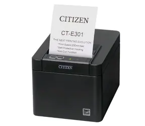 Citizen CT-E301 LAN černá / pokladní / 80mm / Termotiskárna / 203dpi / USB & RS-232 &  LAN / řezačka