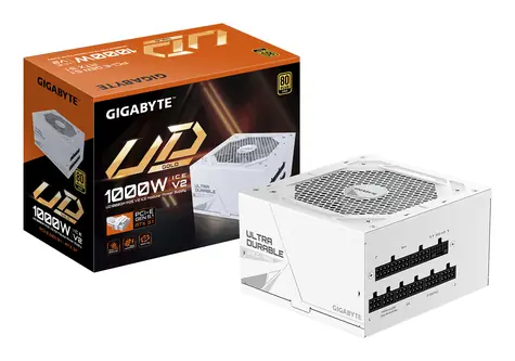 GIGABYTE UD1000GM PG5 V2 ICE bílá / Zdroj / ATX 3.1 / 1000W / 80PLUS Gold / modulární / PCIe 5.1