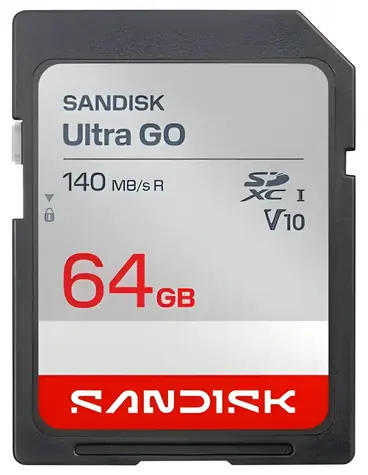 SanDisk Ultra Go SDXC 64 GB / Paměťová karta / čtení 140 MB/s / vhodné pro Full HD