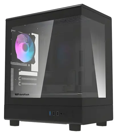 darkFlash DB330M černá / mATX / 3x 120 mm ARGB / 2x USB-A / průhledná bočnice / bez zdroje