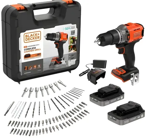 Black&Decker BCD383D2XKA-QW / Aku vrtačka a šroubovák / 18 V / 2x 2 Ah