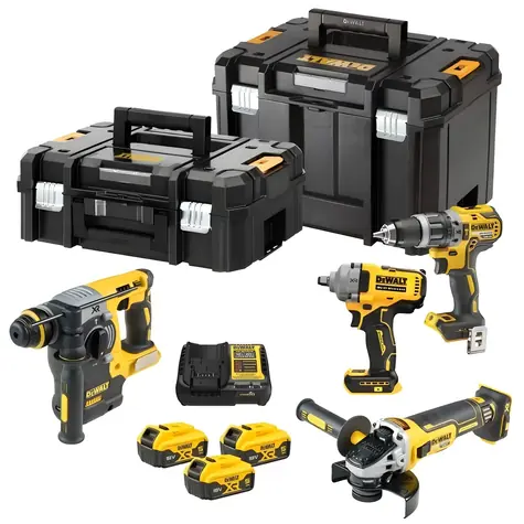 DeWalt DCK428P3T / Sada Aku nářadí: DCD796 + DCH273 + DCG405 + DCF894 / 3x 18V 5.0Ah