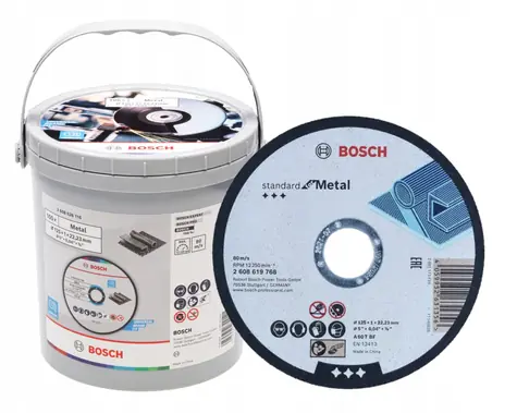 Bosch 2608626116 / Řezací kotouč na nerezovou ocel a kov / Průměr 125 x 22.23 mm / Šířka řezu 1 mm / 100 ks