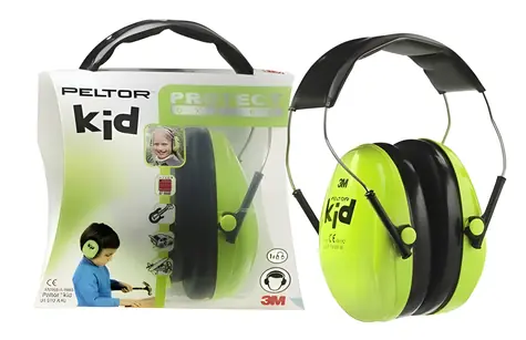 3M Peltor Kid neonově zelená / Dětský mušlový chránič sluchu / 27 dB