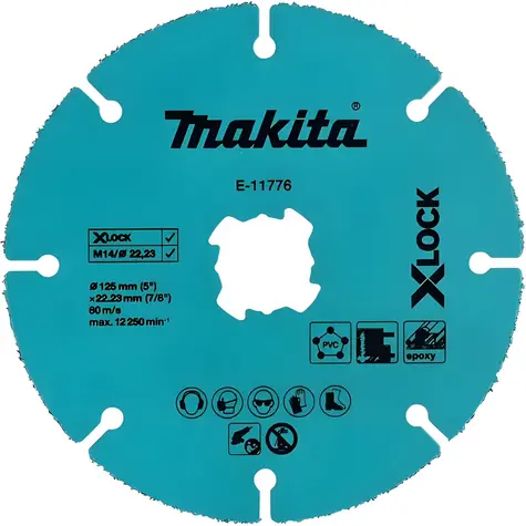 Makita Diamantový segmentový kotouč X-LOCK / Řezný kotouč / 125x22,23mm / sádrokarton, plast, hliník / suché řezání