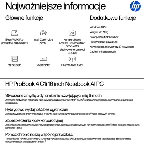 HP ProBook 4 G1i 16 stříbrná / Notebook / 16