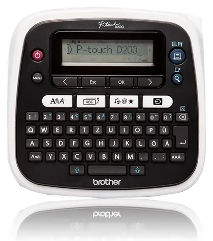 Brother P-touch D200BWVP / Tiskárna samolepicích štítků / 180dpi / TZe páska / vertikální tisk / podtržení