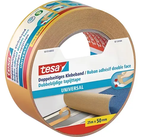 Tesa Universal žlutá / Oboustranná montážní páska / 25 m x 50 mm / ručně odtrhitelná