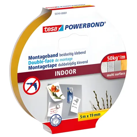 Tesa Powerbond / Montážní páska / interiér / 19 mm / 5 m / bílá