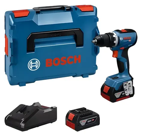 Bosch GSR 18V-65 Professional modrá / Aku vrtací šroubovák / 18V / 63 Nm / 2x 5,0 Ah / L-BOXX