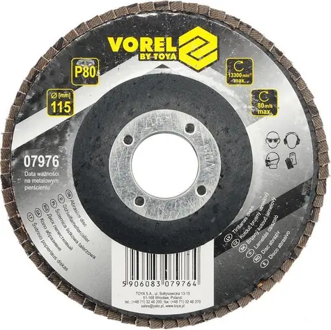 Vorel Lamelový brusný kotouč 115 mm P60 / Lamelový brusný kotouč / 115 mm / P60