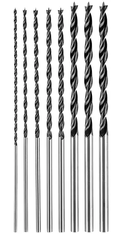 GRAPHITE Sada vrtáků do dřeva prodloužených / 4-5-6-7-8-10-12 mm x 300 mm / 7 ks