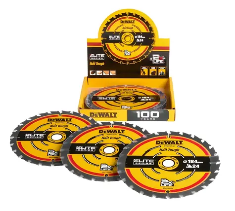 DeWalt Elite / Pilový kotouč na dřevo / 184x20 mm / Počet zubů 24 / Karbidové zuby