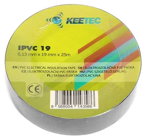 Keetec IPVC 19 černá / Izolační páska / 19 mm / 25 m / PVC