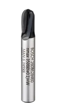 BOSCH Drážkovací fréza na dřevo Standard for Wood 6,4x48 mm / Fréza / Stopka 6 mm / Poloměr výřezu 3,2 mm