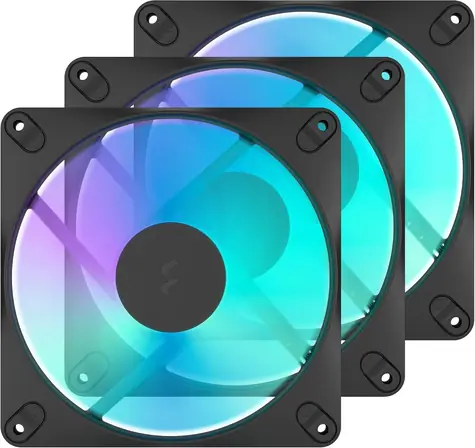 Fractal Design Dynamic 3 14 RGB černá 3-pack / Ventilátor / 140 mm / PWM / 350-1800 RPM / 30,8 dB / RGB