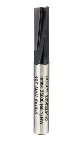 BOSCH Žlábkovací fréza na dřevo Standard for Wood 6x48 mm / Fréza / Stopka 6 mm / Šířka čepelí 6 mm