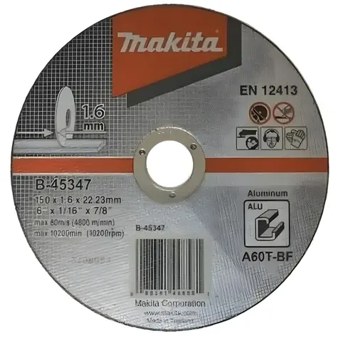 Makita Řezný kotouč na hliník / Řezný kotouč / Průměr 150 x 22,2 mm / Šířka kotouče 1,6 mm / Suché řezání