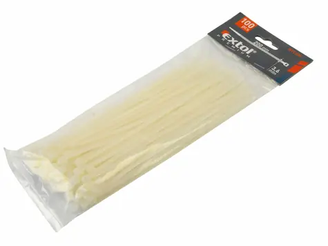 EXTOL-PREMIUM Pásky na vodiče bílé / Pásky na vodiče / 140x3,6 mm / 100 ks / Nylon
