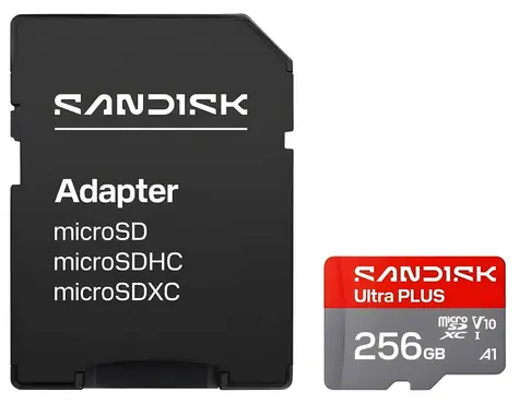 SanDisk Ultra Plus microSDXC 256GB / Paměťová karta / UHS-I / Class 10, U1 / A1 / 200 MB/s