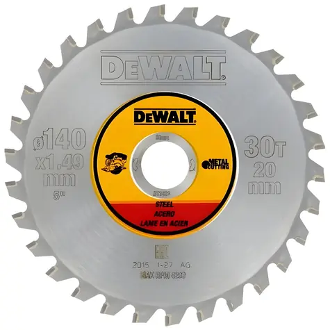 DeWalt DT1923 / Pilový kotouč na ocel / 140 x 20 mm / 30 zubů