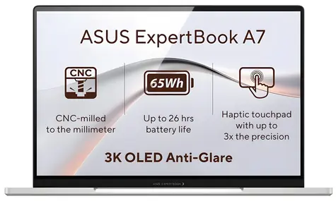 ASUS ExpertBook A7 stříbrný / Notebook / 14