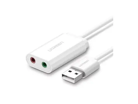 UGREEN Externí zvuková karta USB-A (M) - 2x 3.5mm Jack (F) 0.15m bílá 