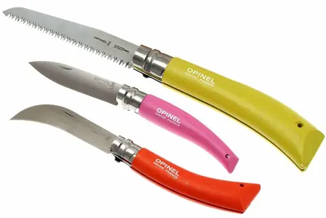 Opinel zahradnický 3 dílný set 2 nože a  pilka / dřevěný box