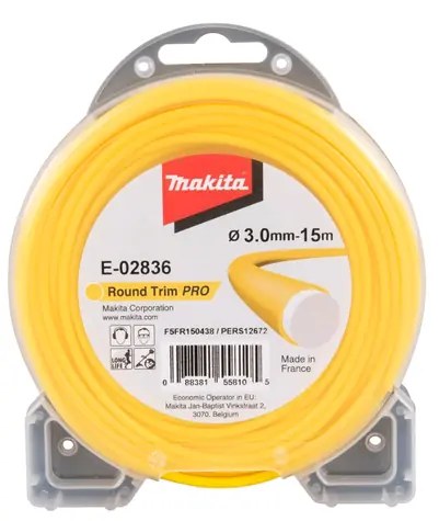 Makita E-02836 struna nylonová Pro 3.0mm 15m kulatá žlutá