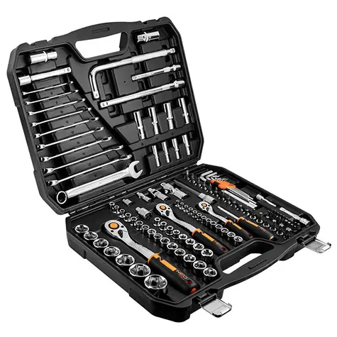 NEO TOOLS 10-070 / Sada nástrčných klíčů / 126 ks / chrom-vanadiová ocel