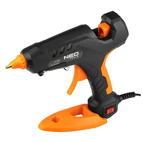NEO TOOLS 17-100 / Sada tavicí pistole a 12 kusů tavných tyčinek 11mm / 60/100W / 3 chrániče na prsty