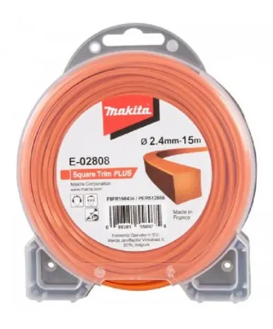 Makita E-02808 Struna nylonová hranatá 2.4mm 15m oranžová