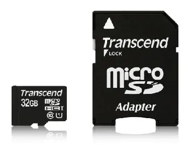 Transcend Micro SDHC 32GB + SD adaptér / Micro SDHC / 32GB / Class 10 UHS-1