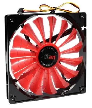 AIREN FAN hAiBridWings 140E ventilátor / 140 x 140 x 25mm / extrémně výkonný / 23.8 dBA / červená