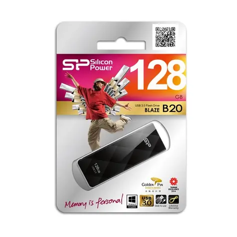 Silicon Power Blaze B20 / 128GB / USB 3.0 / Černý