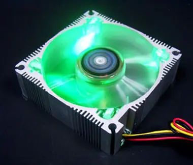 AeroCool Aerofan ALU-Quad Green / Hliníkový svítící ventilátor / 80X80X25mm 