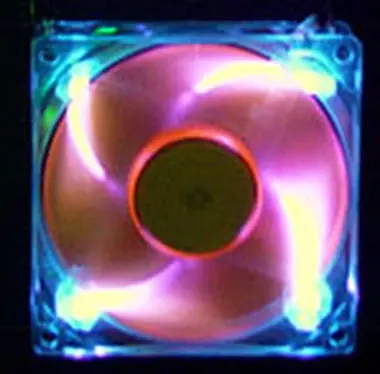 AeroCool AeroFans UV LED modro-oranžová / 80mm / ventilátor / 80X80X25mm