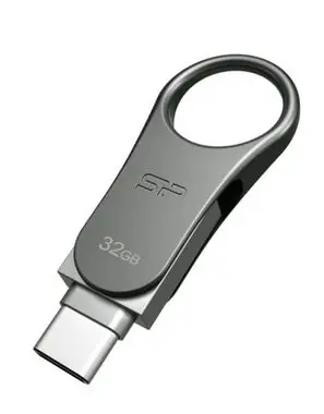 Silicon Power Mobile C80 Duální USB flash disk 32GB / 32GB/ USB-C / USB 3.0 / kovový