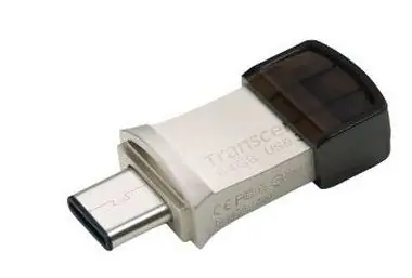 Transcend JetFlash 890S 64GB stříbrná / Flash Disk / USB 3.2 Gen 1 - (USB-C 3.0)