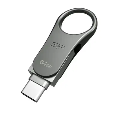 Silicon Power Mobile C80 / Duální USB flash disk / 64GB / USB-C / USB 3.0 / kovový