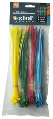 Extol stahovací pásky 2.5mm x 150mm / žlutá, zelená, červená, modrá po 25ks / 100ks