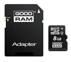 GOODRAM microSDHC 8 GB + adaptér / Class 4 
