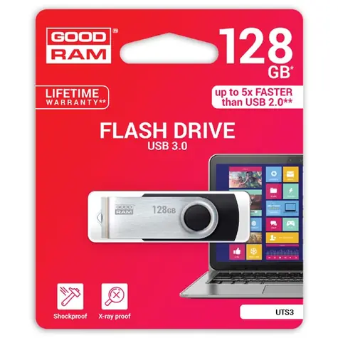 GOODRAM UTS3 128GB černá / Flash disk / USB 3.0 / čtení: 60MBs / zápis: 20MBs