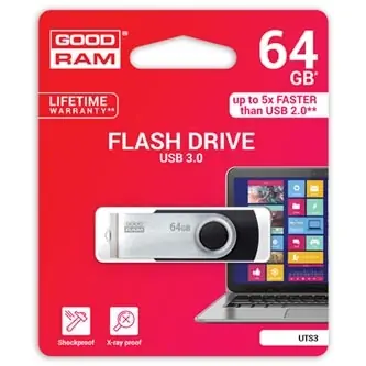 GOODRAM UTS3 64GB černá / Flash disk / USB 3.0 / čtení: 60MBs / zápis: 20MBs