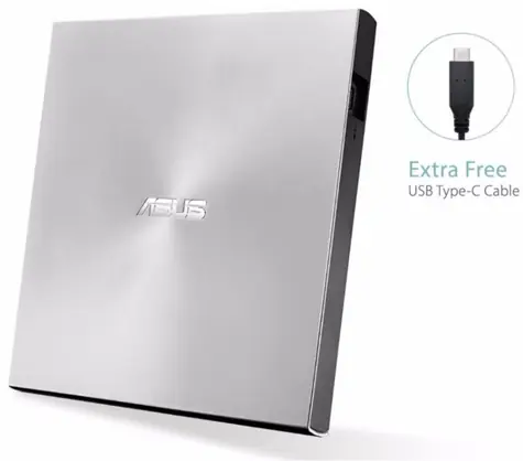 ASUS SDRW-08U9M-U stříbrná / slim / USB 2.0 / USB-C